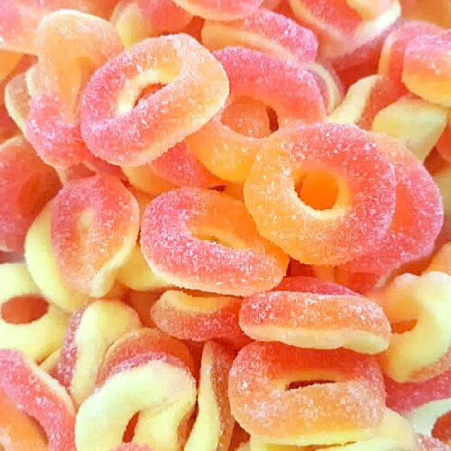 Vegan Sour Peach Rings 100g