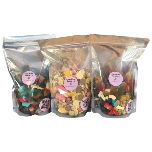 3 x 1KG Pouches - Jelly, Chocolate & Jelly