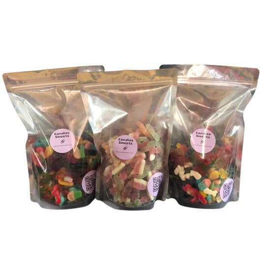 3 x 1KG Pouches - Jelly, Fizzy & Jelly