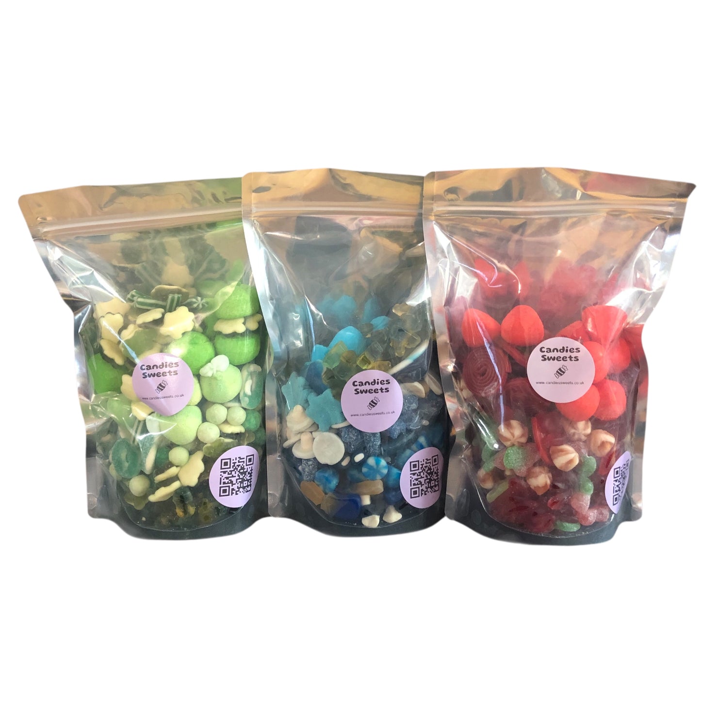 3 x 1KG Pouch - Blue Mix, Red Mix & Green Mix