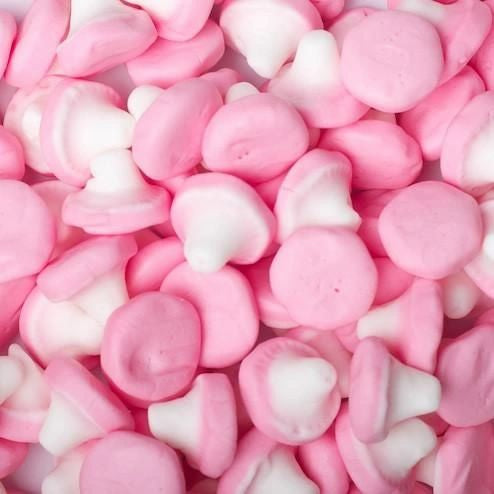 Pink and White Foam Mushroom Sweets