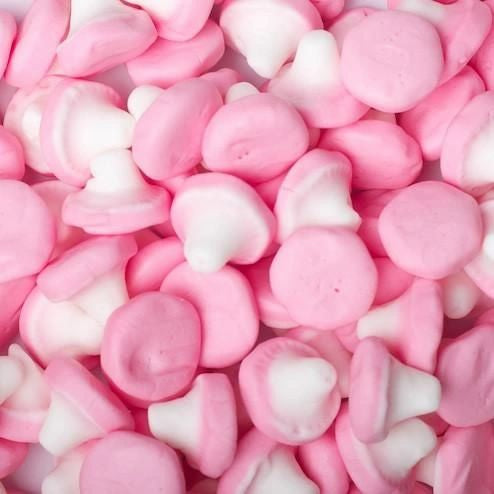 Pink and White Foam Mushroom Sweets
